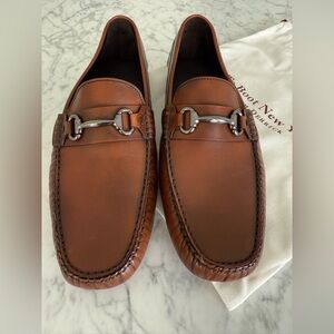 To Boot Brown New York- Leather Loafers with Silver Accents